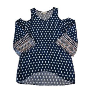 Pink Republic Girl's Cold-Shoulder Blouse - Size 7/8